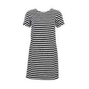 J. Crew T Shirt Dress Women's size XS Navy Blue & White Stripe Nautical C6514